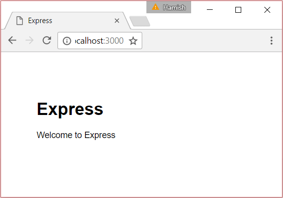 Browser für Standard-Express-App-Generator-Website