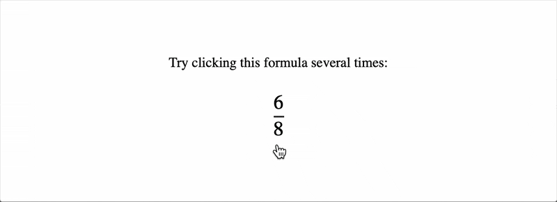 MathML のトグルアクションの例